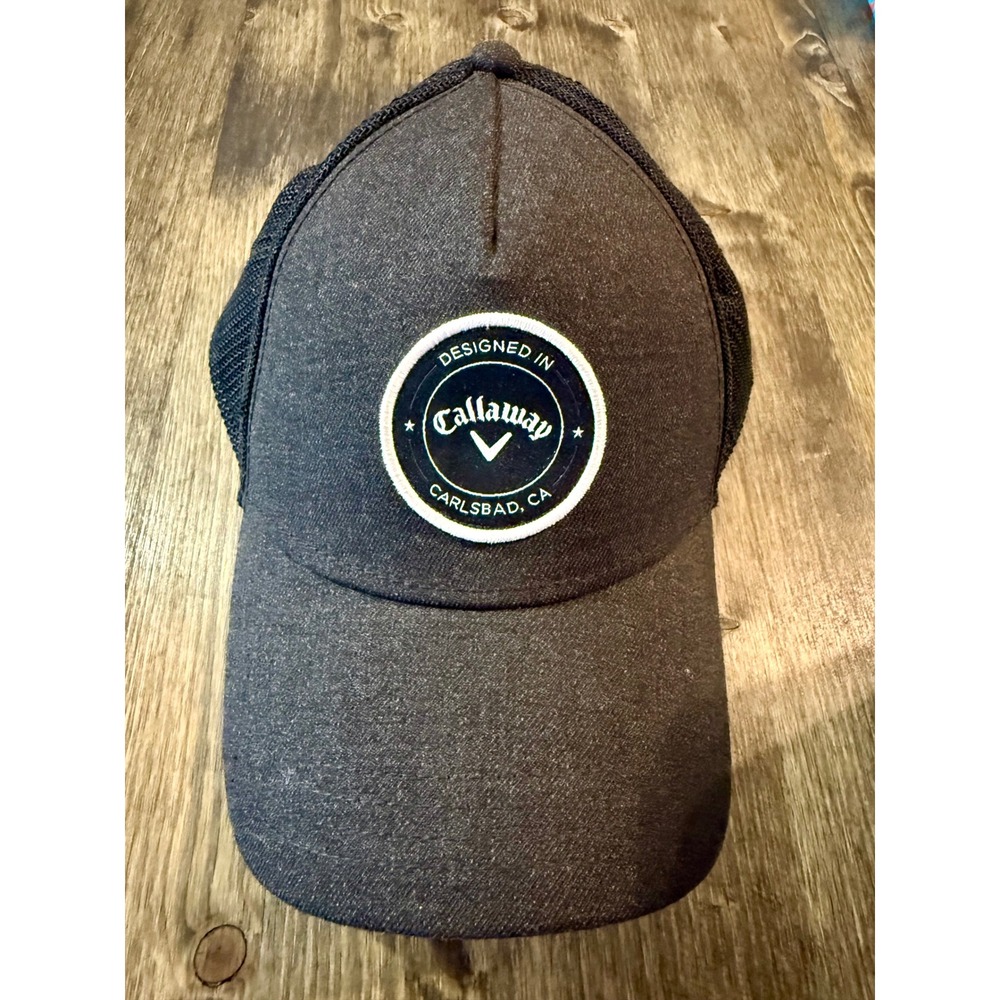 Callaway Trucker Hat Mens OSFA Charcoal Grey Excellent Mesh Snapback Golf Cap